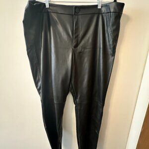 High Stretch High Waist Faux Leather Skinny Pants - Size 16